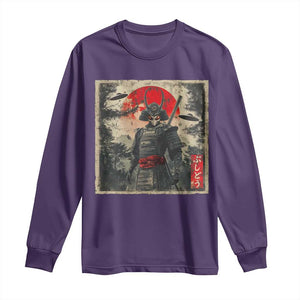 Alien Samurai Long Sleeve Shirt Vintage Japanese Art UFO Funny Ukiyo-e Warrior TS10 Purple Print Your Wear