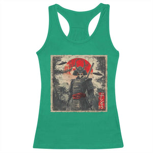 Alien Samurai Racerback Tank Top Vintage Japanese Art UFO Funny Ukiyo-e Warrior TS10 Irish Green Print Your Wear