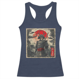 Alien Samurai Racerback Tank Top Vintage Japanese Art UFO Funny Ukiyo-e Warrior TS10 Navy Print Your Wear