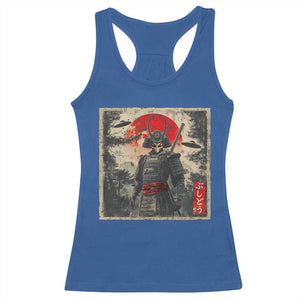 Alien Samurai Racerback Tank Top Vintage Japanese Art UFO Funny Ukiyo-e Warrior TS10 Royal Blue Print Your Wear