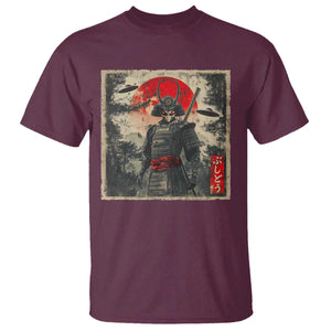 Alien Samurai T Shirt Vintage Japanese Art UFO Funny Ukiyo-e Warrior TS10 Maroon Print Your Wear