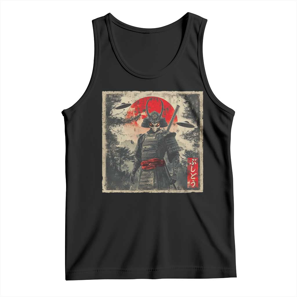 Alien Samurai Tank Top Vintage Japanese Art UFO Funny Ukiyo-e Warrior TS10 Black Print Your Wear