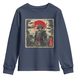 Alien Samurai Youth Sweatshirt Vintage Japanese Art UFO Funny Ukiyo-e Warrior TS10 Navy Print Your Wear