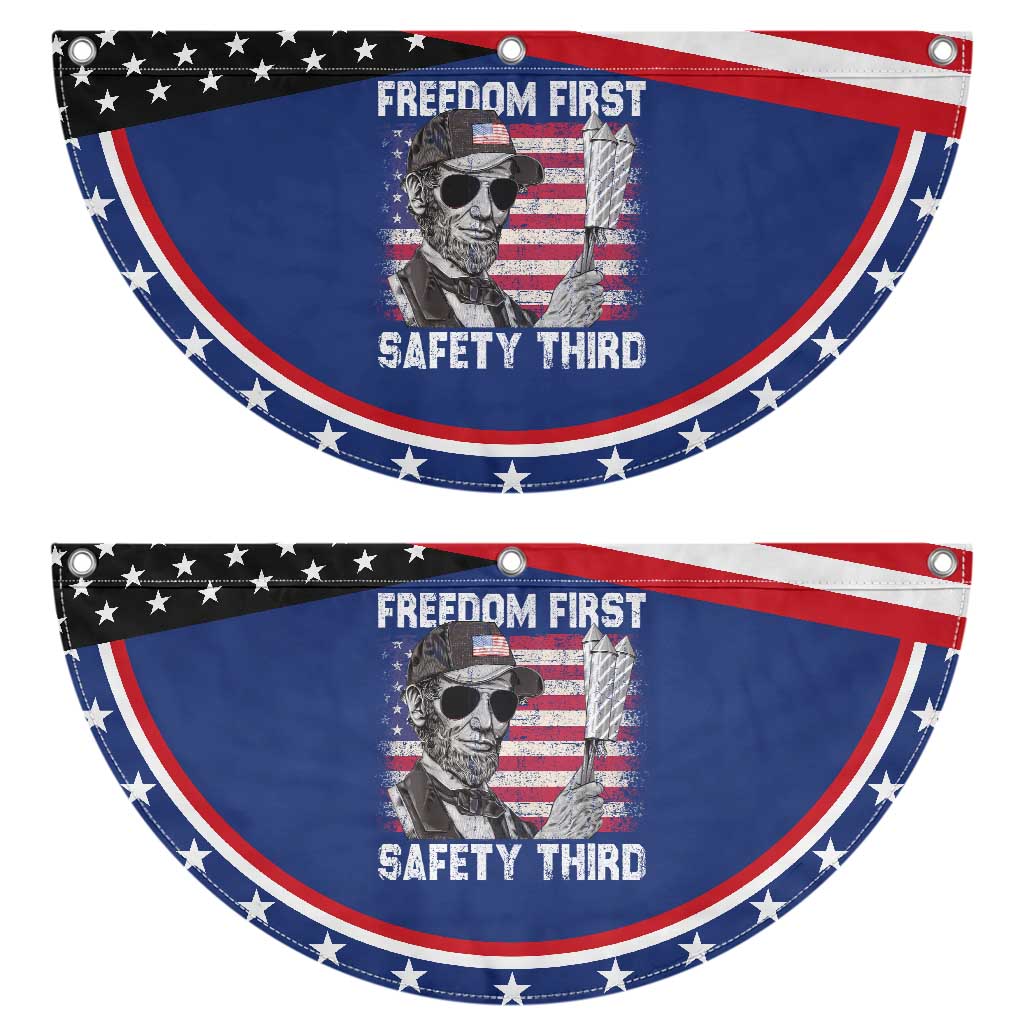 Lincoln 4th Of July Patriotic Fan Flag Abe Freedom First Safety Third American Flag TS10 2pcs pack Classic Navy Print Your Wear