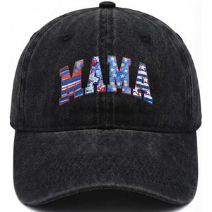 American Mama Washed Cotton Baseball Cap 4th of July TS10 Washed Cap Universal Fit Black Print Your Wear