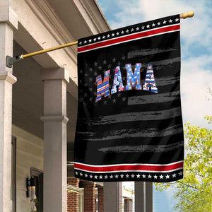 American Mama Patriotic Garden Flag 4th of July TS10 Distressed Black Red Print Your Wear