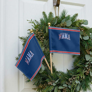 American Mama Patriotic Handheld Flag 4th of July TS10 Classic 8.2" × 5.5" Blue Red Print Your Wear