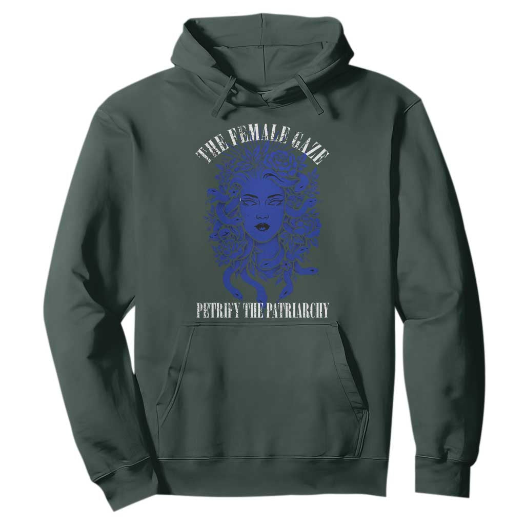 Medusa Feminist Hoodie Womens Rights Mythical Empowerment Graphic TS10 Dark Forest Green Print Your Wear