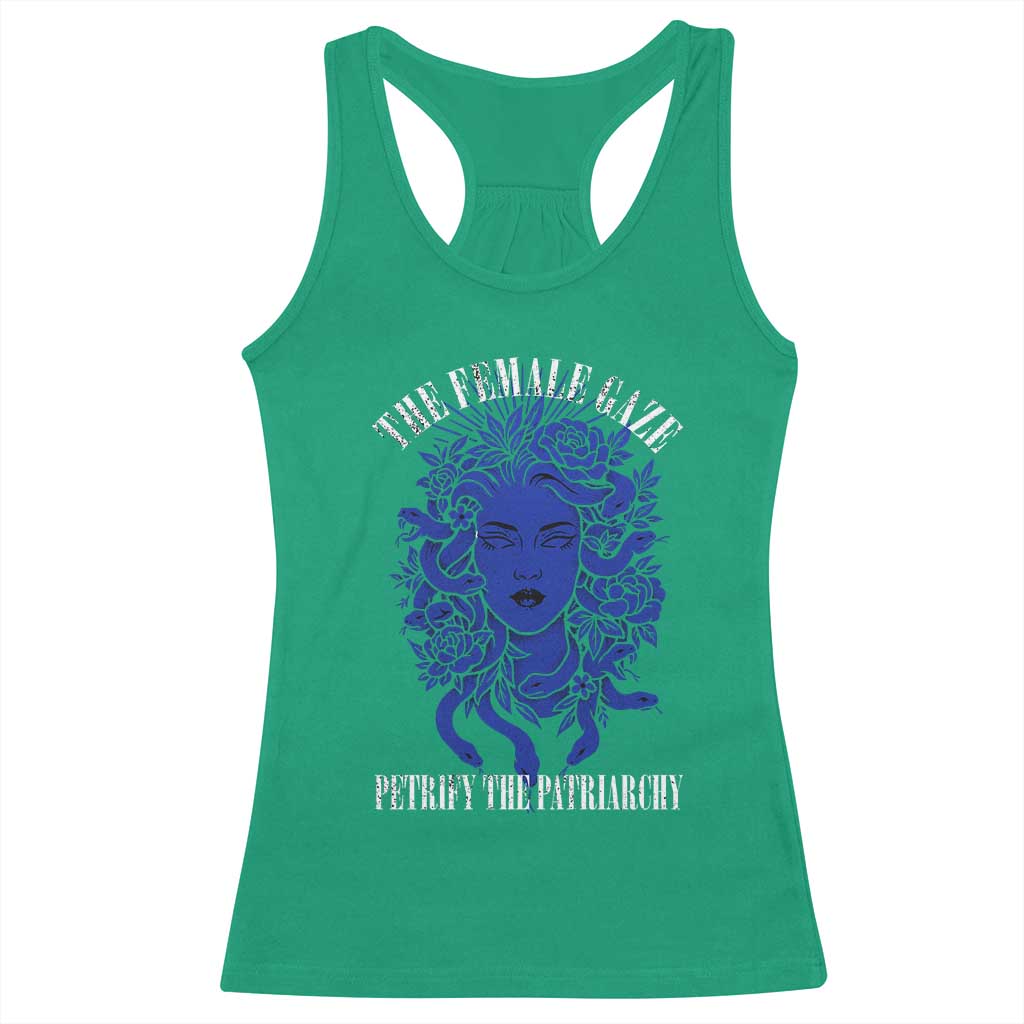 Medusa Feminist Racerback Tank Top Womens Rights Mythical Empowerment Graphic TS10 Irish Green Print Your Wear