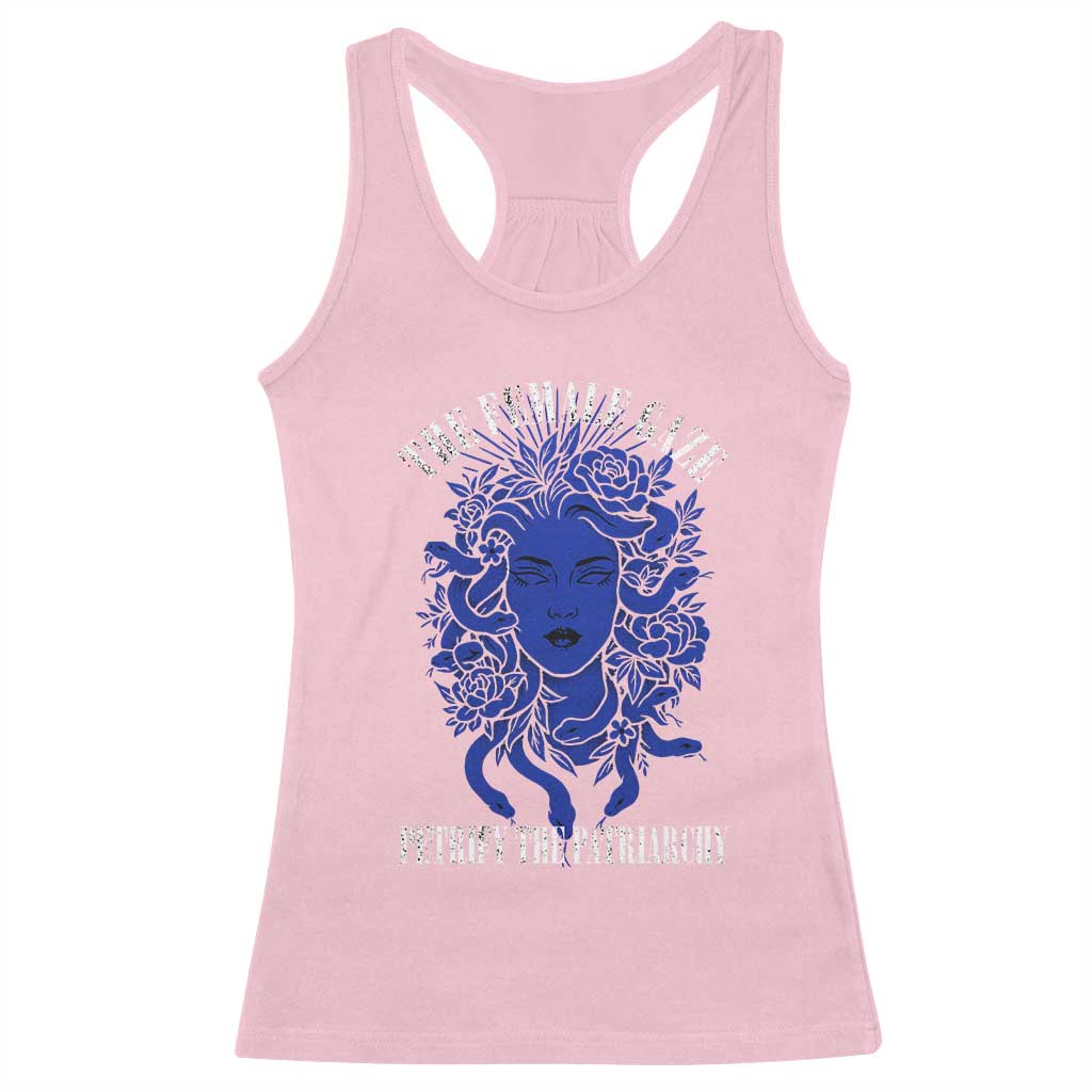 Medusa Feminist Racerback Tank Top Womens Rights Mythical Empowerment Graphic TS10 Light Pink Print Your Wear
