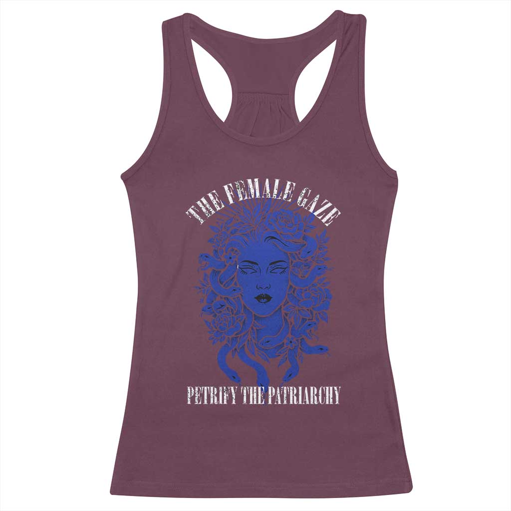 Medusa Feminist Racerback Tank Top Womens Rights Mythical Empowerment Graphic TS10 Maroon Print Your Wear