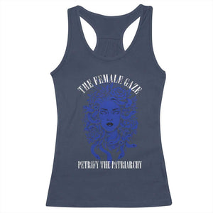 Medusa Feminist Racerback Tank Top Womens Rights Mythical Empowerment Graphic TS10 Navy Print Your Wear