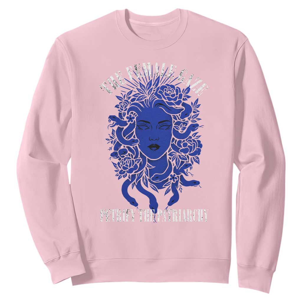 Medusa Feminist Sweatshirt Womens Rights Mythical Empowerment Graphic TS10 Light Pink Print Your Wear