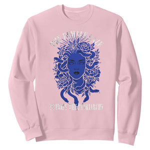 Medusa Feminist Sweatshirt Womens Rights Mythical Empowerment Graphic TS10 Light Pink Print Your Wear