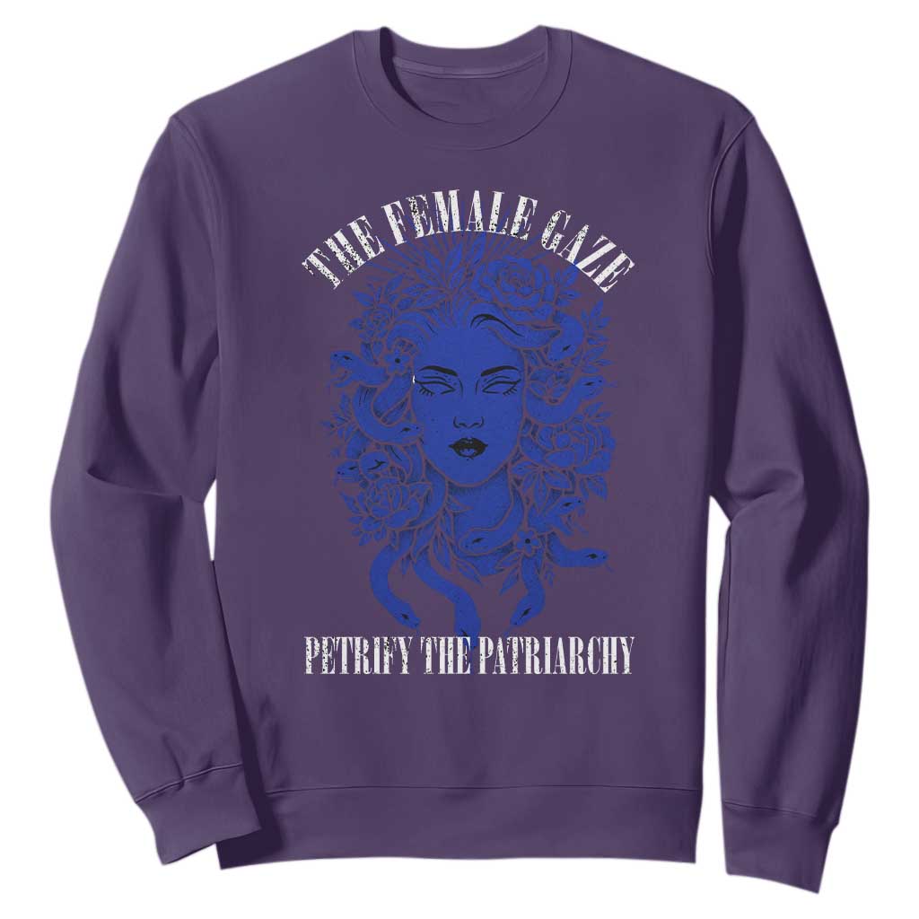Medusa Feminist Sweatshirt Womens Rights Mythical Empowerment Graphic TS10 Purple Print Your Wear