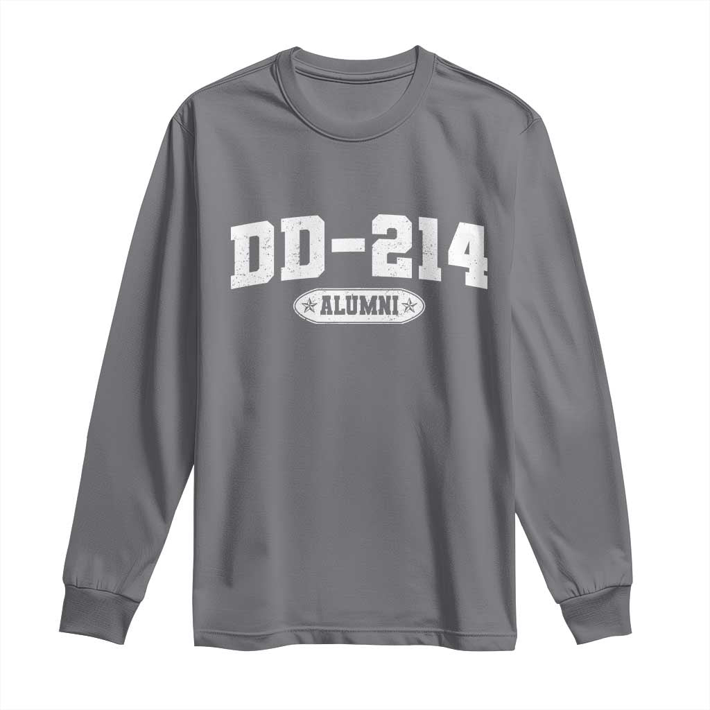 DD-214 Alumni Long Sleeve Shirt US Army Pride Military Veteran Retired TS10 Charcoal Print Your Wear
