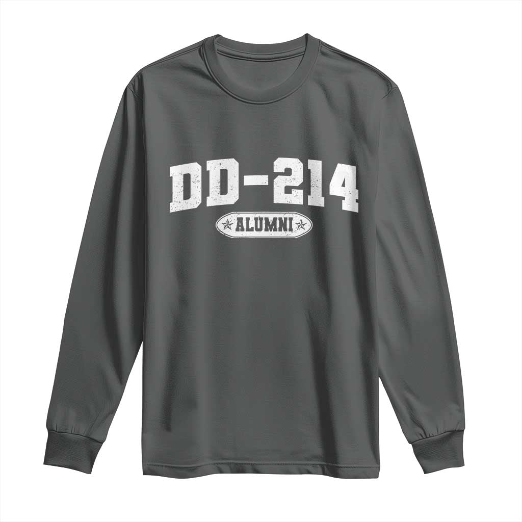 DD-214 Alumni Long Sleeve Shirt US Army Pride Military Veteran Retired TS10 Dark Heather Print Your Wear