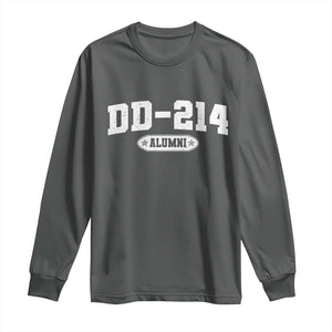 DD-214 Alumni Long Sleeve Shirt US Army Pride Military Veteran Retired TS10 Dark Heather Print Your Wear