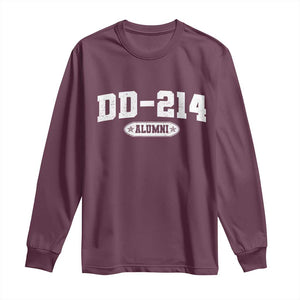 DD-214 Alumni Long Sleeve Shirt US Army Pride Military Veteran Retired TS10 Maroon Print Your Wear