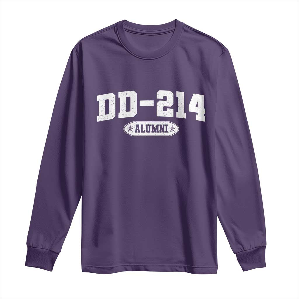 DD-214 Alumni Long Sleeve Shirt US Army Pride Military Veteran Retired TS10 Purple Print Your Wear