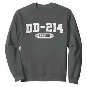 DD-214 Alumni Sweatshirt US Army Pride Military Veteran Retired TS10 Dark Heather Print Your Wear