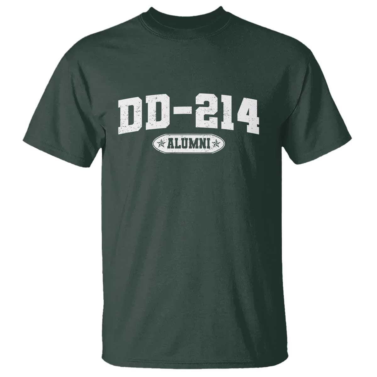 DD-214 Alumni T Shirt - US Army Pride Military Veteran Retired Service Honor Tee TS10 Dark Forest Green Print Your Wear