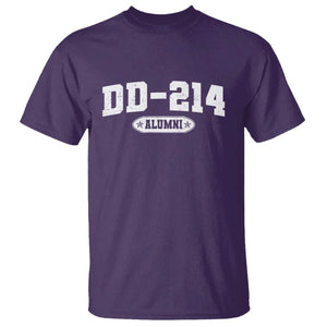DD-214 Alumni T Shirt - US Army Pride Military Veteran Retired Service Honor Tee TS10 Purple Print Your Wear