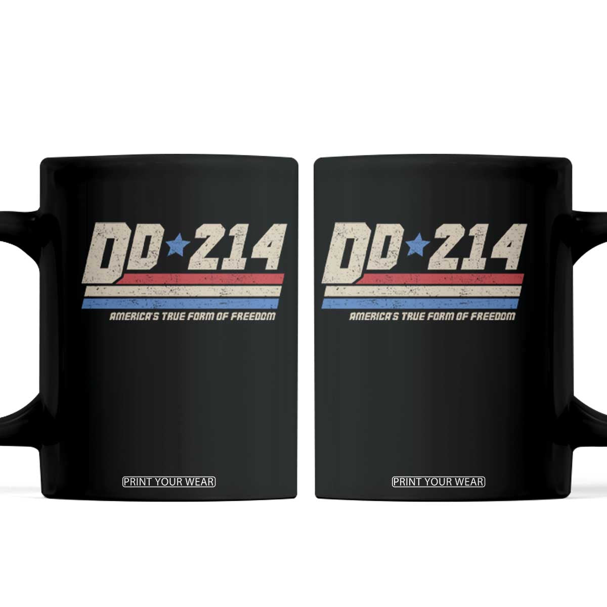 DD-214 Coffee Mug Armed Forces Military Alumni Vintage Veteran TS10 Black Print Your Wear