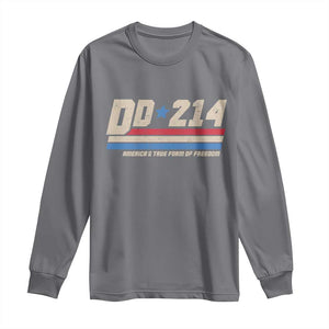 DD-214 Long Sleeve Shirt Armed Forces Military Alumni Vintage Veteran TS10 Charcoal Print Your Wear