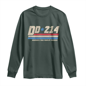 DD-214 Long Sleeve Shirt Armed Forces Military Alumni Vintage Veteran TS10 Dark Forest Green Print Your Wear