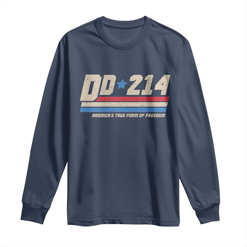 DD-214 Long Sleeve Shirt Armed Forces Military Alumni Vintage Veteran TS10 Navy Print Your Wear