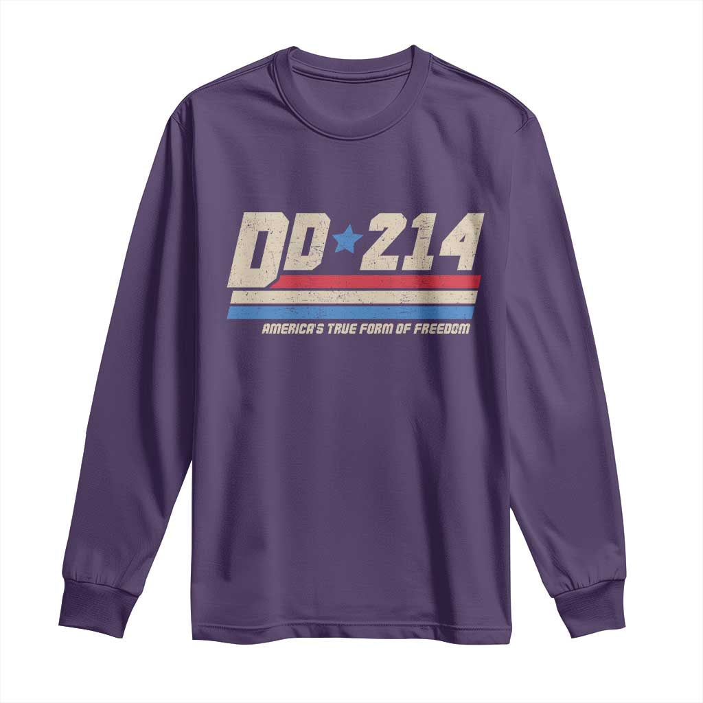 DD-214 Long Sleeve Shirt Armed Forces Military Alumni Vintage Veteran TS10 Purple Print Your Wear