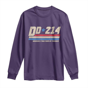 DD-214 Long Sleeve Shirt Armed Forces Military Alumni Vintage Veteran TS10 Purple Print Your Wear