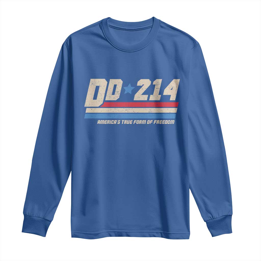 DD-214 Long Sleeve Shirt Armed Forces Military Alumni Vintage Veteran TS10 Royal Blue Print Your Wear