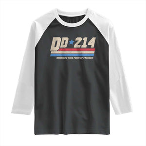 DD-214 Raglan Shirt Armed Forces Military Alumni Vintage Veteran TS10 Black White Print Your Wear
