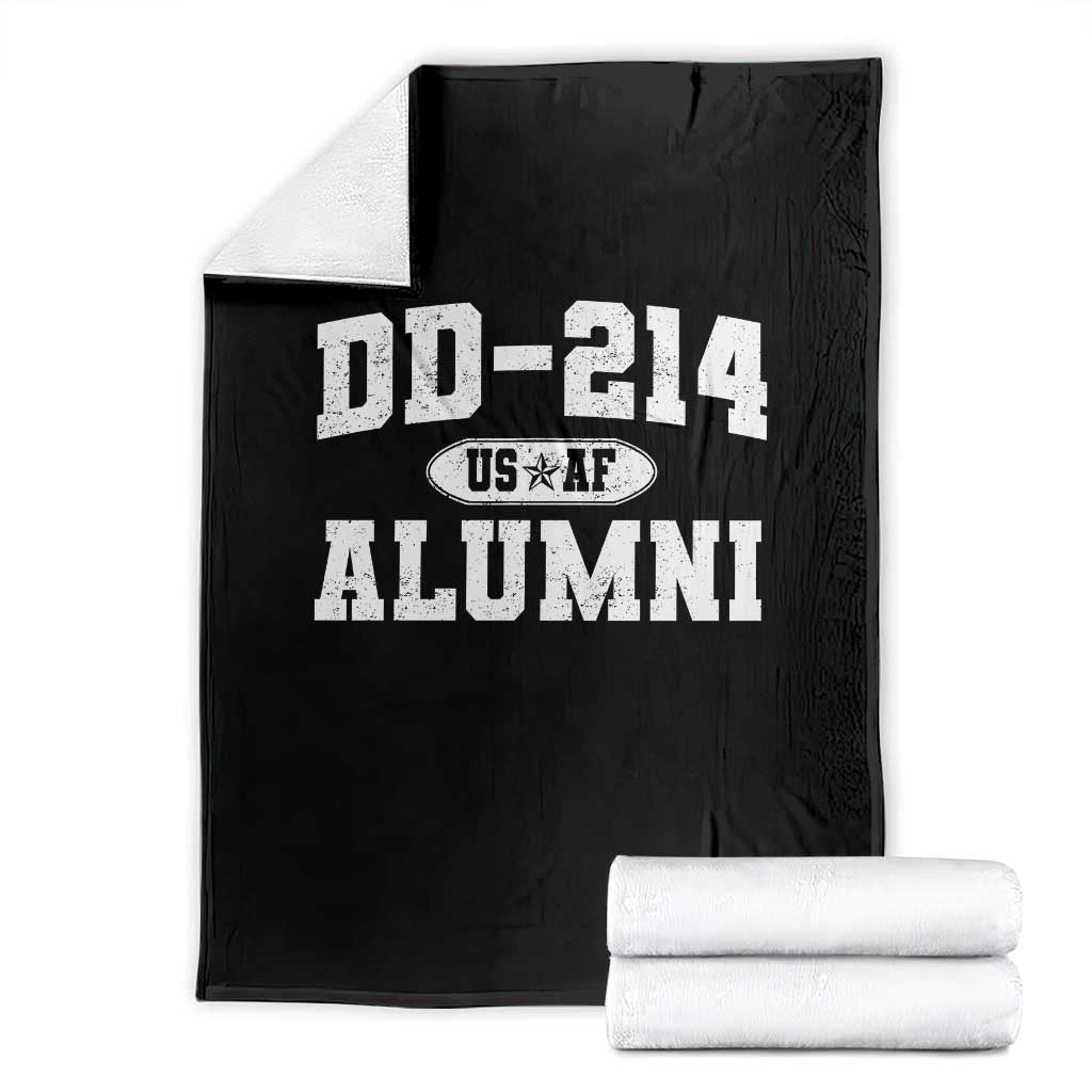 DD-214 US Air Force Alumni Throw Blanket US Military Veteran Retired TS10 Black Print Your Wear