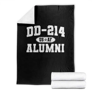 DD-214 US Air Force Alumni Throw Blanket US Military Veteran Retired TS10 Black Print Your Wear