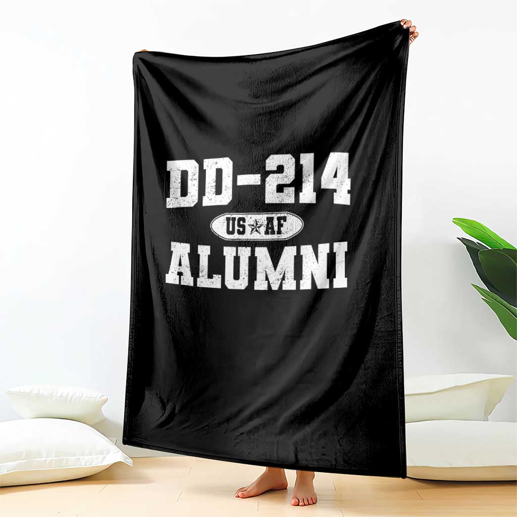 DD-214 US Air Force Alumni Throw Blanket US Military Veteran Retired TS10 Print Your Wear