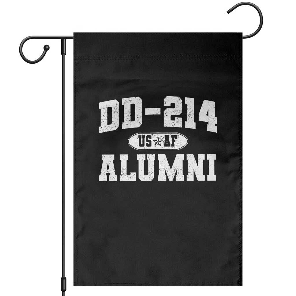 DD-214 US Air Force Alumni Garden Flag US Military Veteran Retired TS10 Black Print Your Wear