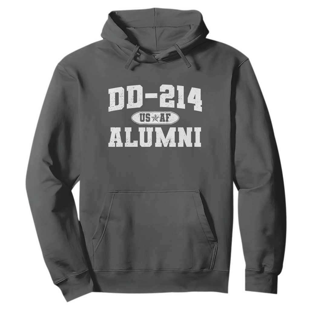 DD-214 US Air Force Alumni Hoodie US Military Veteran Retired TS10 Dark Heather Print Your Wear