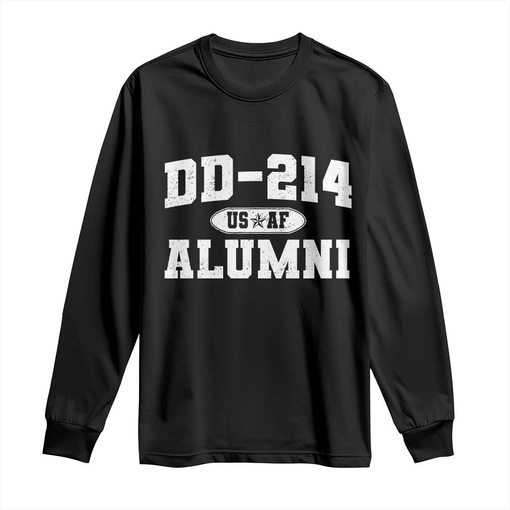 DD-214 US Air Force Alumni Long Sleeve Shirt US Military Veteran Retired TS10 Black Print Your Wear