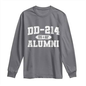 DD-214 US Air Force Alumni Long Sleeve Shirt US Military Veteran Retired TS10 Charcoal Print Your Wear