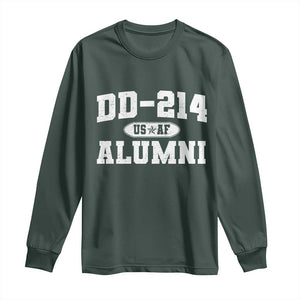 DD-214 US Air Force Alumni Long Sleeve Shirt US Military Veteran Retired TS10 Dark Forest Green Print Your Wear