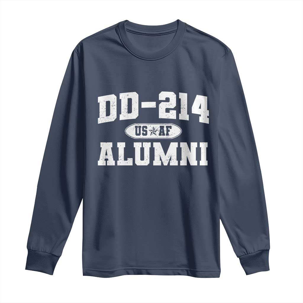DD-214 US Air Force Alumni Long Sleeve Shirt US Military Veteran Retired TS10 Navy Print Your Wear