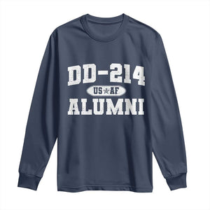 DD-214 US Air Force Alumni Long Sleeve Shirt US Military Veteran Retired TS10 Navy Print Your Wear