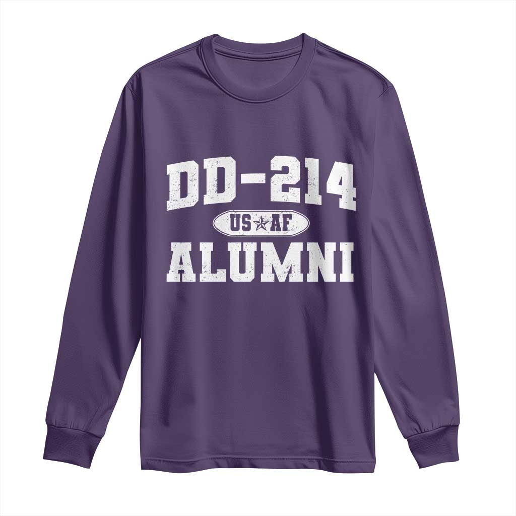 DD-214 US Air Force Alumni Long Sleeve Shirt US Military Veteran Retired TS10 Purple Print Your Wear