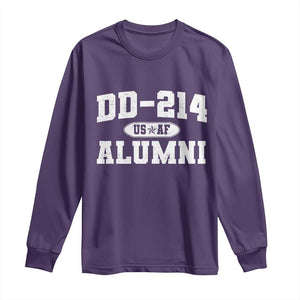 DD-214 US Air Force Alumni Long Sleeve Shirt US Military Veteran Retired TS10 Purple Print Your Wear