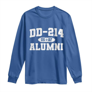 DD-214 US Air Force Alumni Long Sleeve Shirt US Military Veteran Retired TS10 Royal Blue Print Your Wear