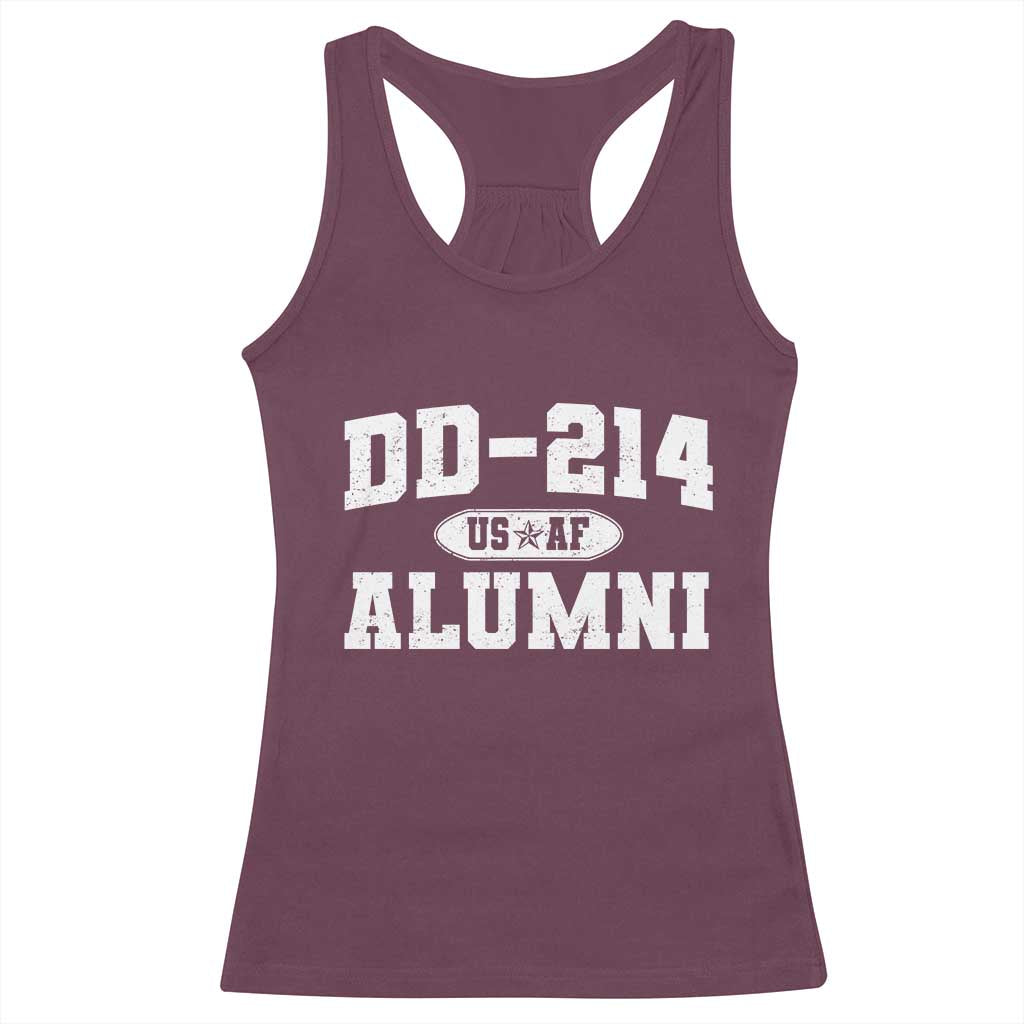 DD-214 US Air Force Alumni Racerback Tank Top US Military Veteran Retired TS10 Maroon Print Your Wear