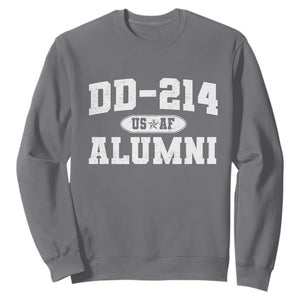 DD-214 US Air Force Alumni Sweatshirt US Military Veteran Retired TS10 Charcoal Print Your Wear